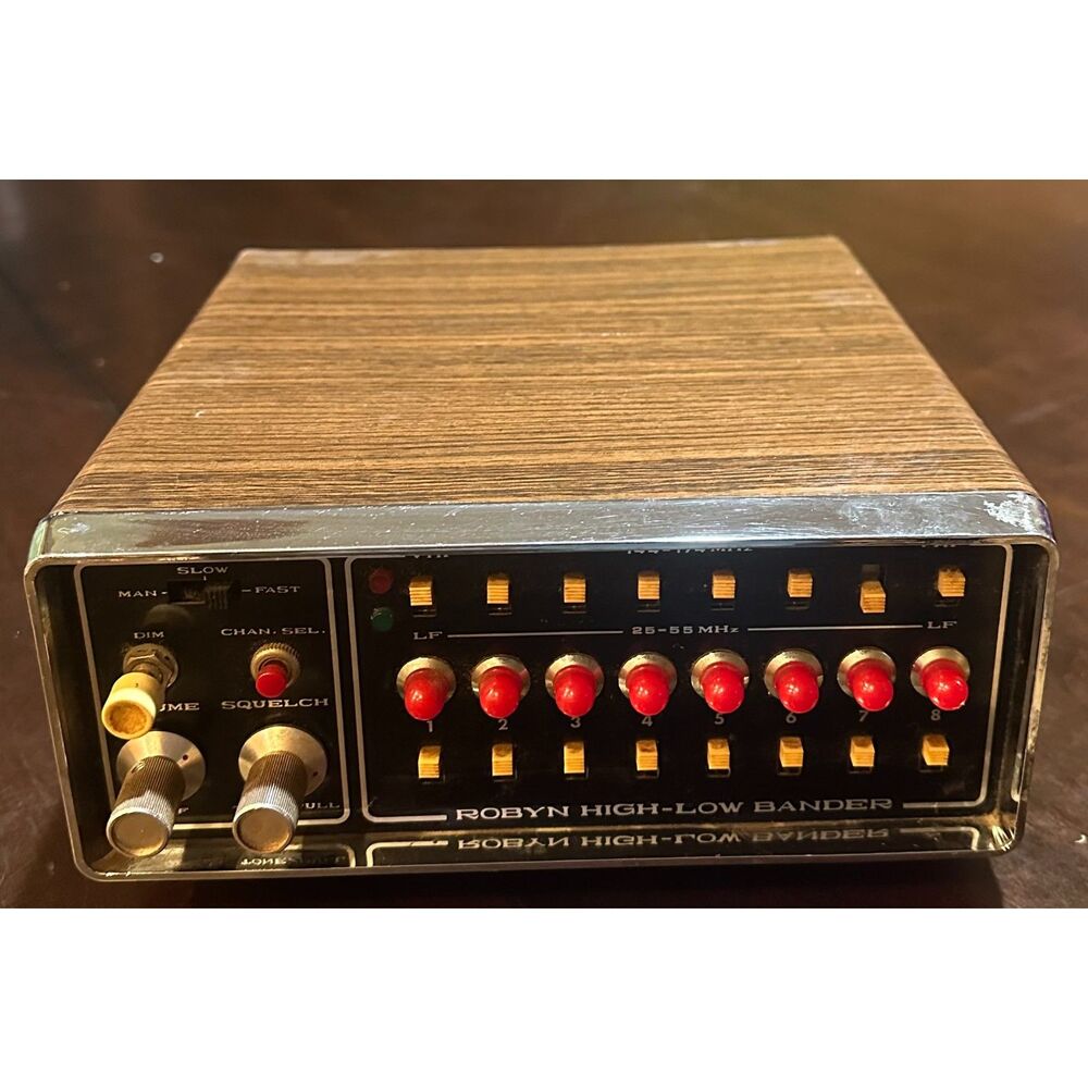 Vintage Robyn High-Low Bander FM Scanning Receiver HL 8+8 Woodgrain Untested